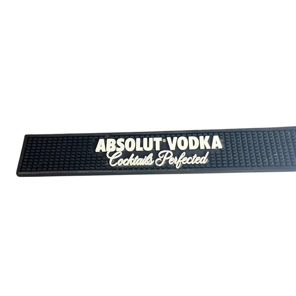 Absolut Vodka‎ Bar Runner Mat Cocktails Perfected Black Rubber Spill Rail Vonpok